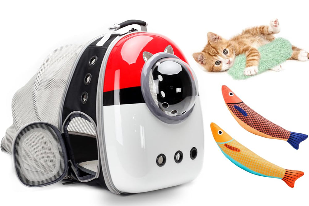 LAIRIES expandable cat backpack with front dome for easy pet access on travel