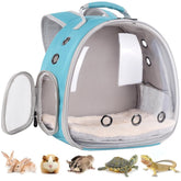 LAIRIES portable small animal backpack bubble window provides clear visibility during travel.