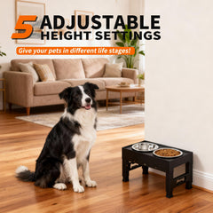 LAKIPETN elevated bowls stand closeup highlights sturdy ABS frame for durability