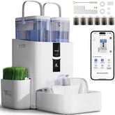 LALAHOME DailyFresh 10L capacity fountain showing large reservoir for multi-pet hydration.