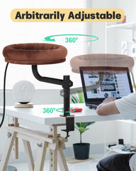 Lamlingo rotation and height adjustable cat bed shows 360° flexibility