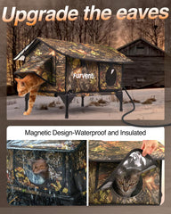 Lamlingo heated cat house elevated base ensures dryness on damp ground