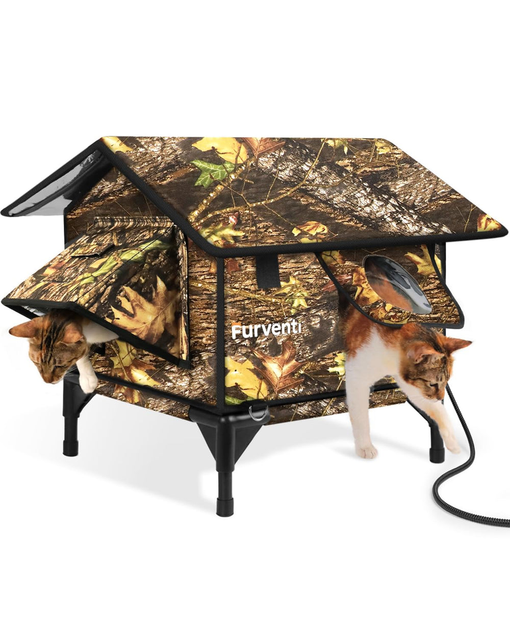 Lamlingo heated cat house outdoor exterior provides rugged weatherproof shelter for outdoor cats