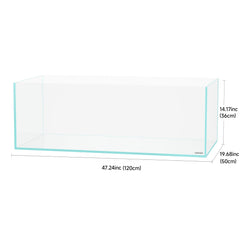 LANDEN 120SL side view highlights ultra-white glass and crystal-clear visibility.