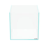 LANDEN 25C cube rimless aquarium front view shows high-clarity glass for vibrant colors.