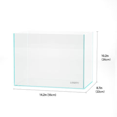 LANDEN 36N 5G rimless tank front view highlights bezel-less design for immersive display.