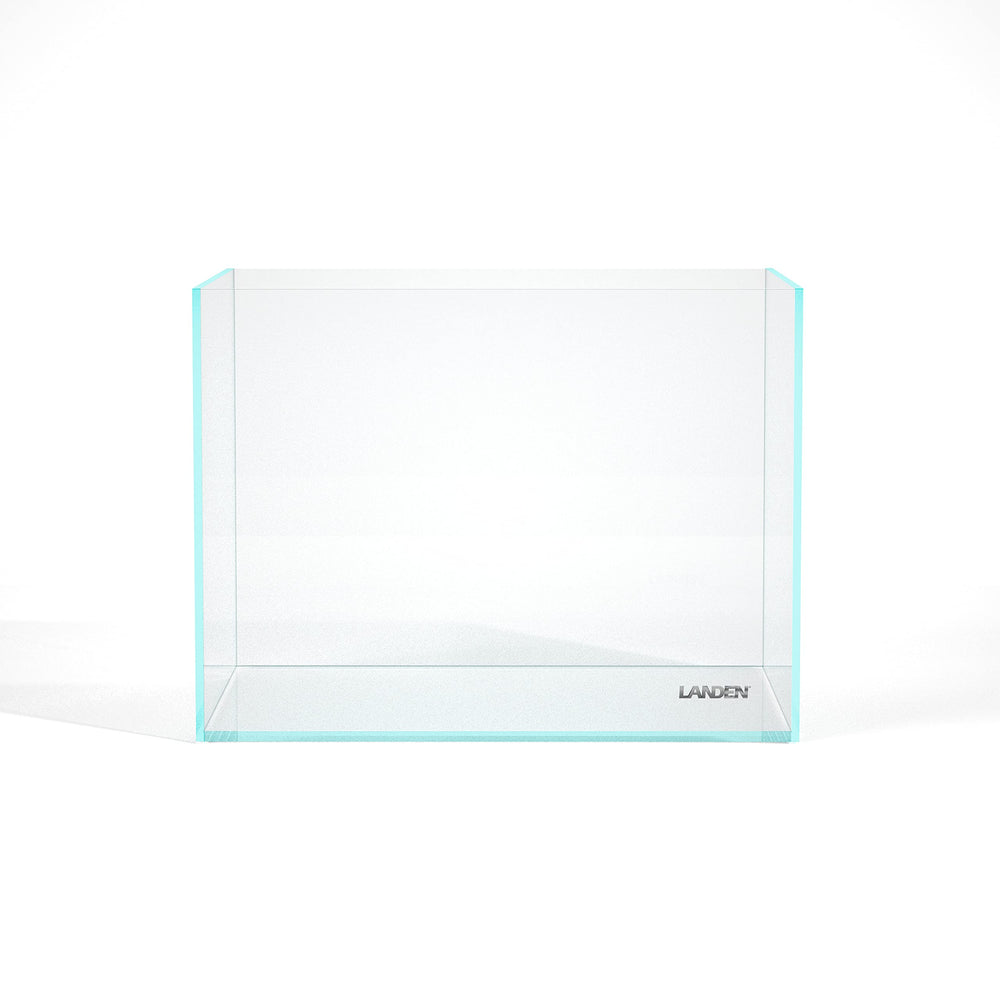 Landen 60H rimless tank front view offers crystal-clear, immersive viewing.