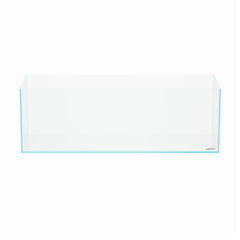LANDEN 60L rimless long aquarium front view emphasizes panoramic space for aquascapes