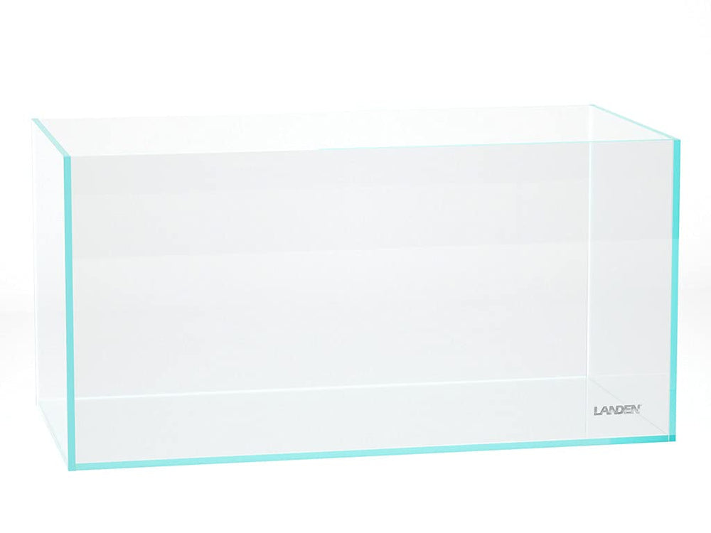 LANDEN 90P rimless tank front view showcases bezel-free immersion and wide viewing.