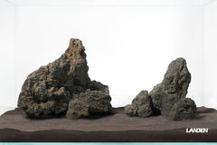 LANDEN lava stone porosity detail shows porous surface for biological filtration.