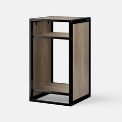 Landen brown stand bottom shelf stores filters and equipment, reducing clutter around aquariums.