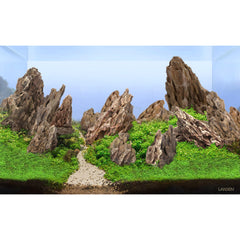LANDEN dragon stones rough texture ideal for moss anchoring in aquascapes.