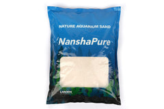 LANDEN NanshaPure sand bag showing natural aragonite substrate for reef tanks.