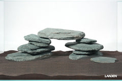 LANDEN River Slate Rocks flat view for aquarium styling and natural texture.