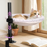 LANERmooos Cat Desk Bed with 360 rotation for flexible positioning and close naps.