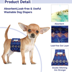 Langsprit plaid-pattern belly bands on an active dog
