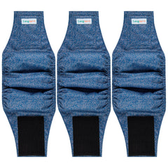 Langsprit male belly band closeup shows secure fit and comfort for indoor protection