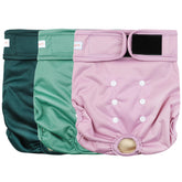Langsprit washable dog diaper with back snap closure for secure fit and easy removal.
