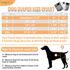 Langsprit washable female dog diapers soft inner lining for gentle wear.