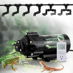 LANUEVA reptile humidifier 360-degree nozzles delivering even terrarium mist for rainforest humidity