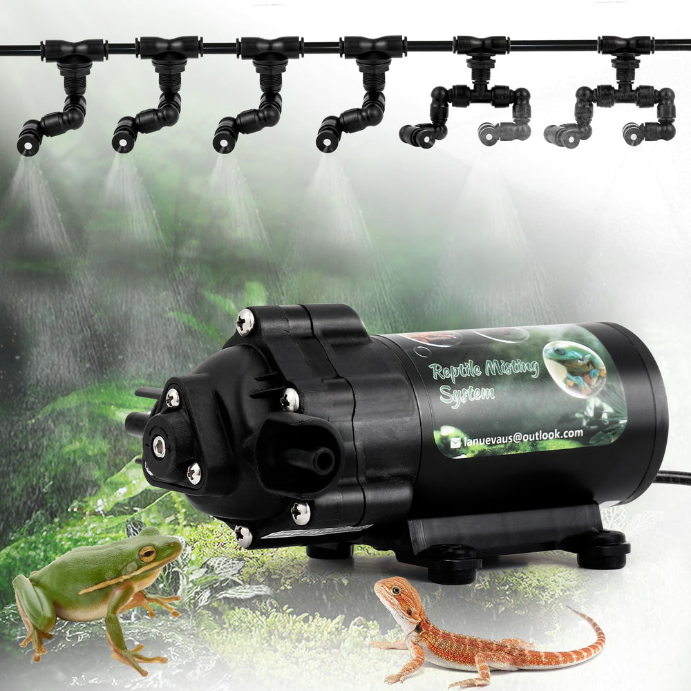LANUEVA reptile humidifier front view shows compact design for space-saving terrariums.