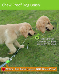 Lanwandeng chew-proof-wire-rope leash close-up highlighting durability