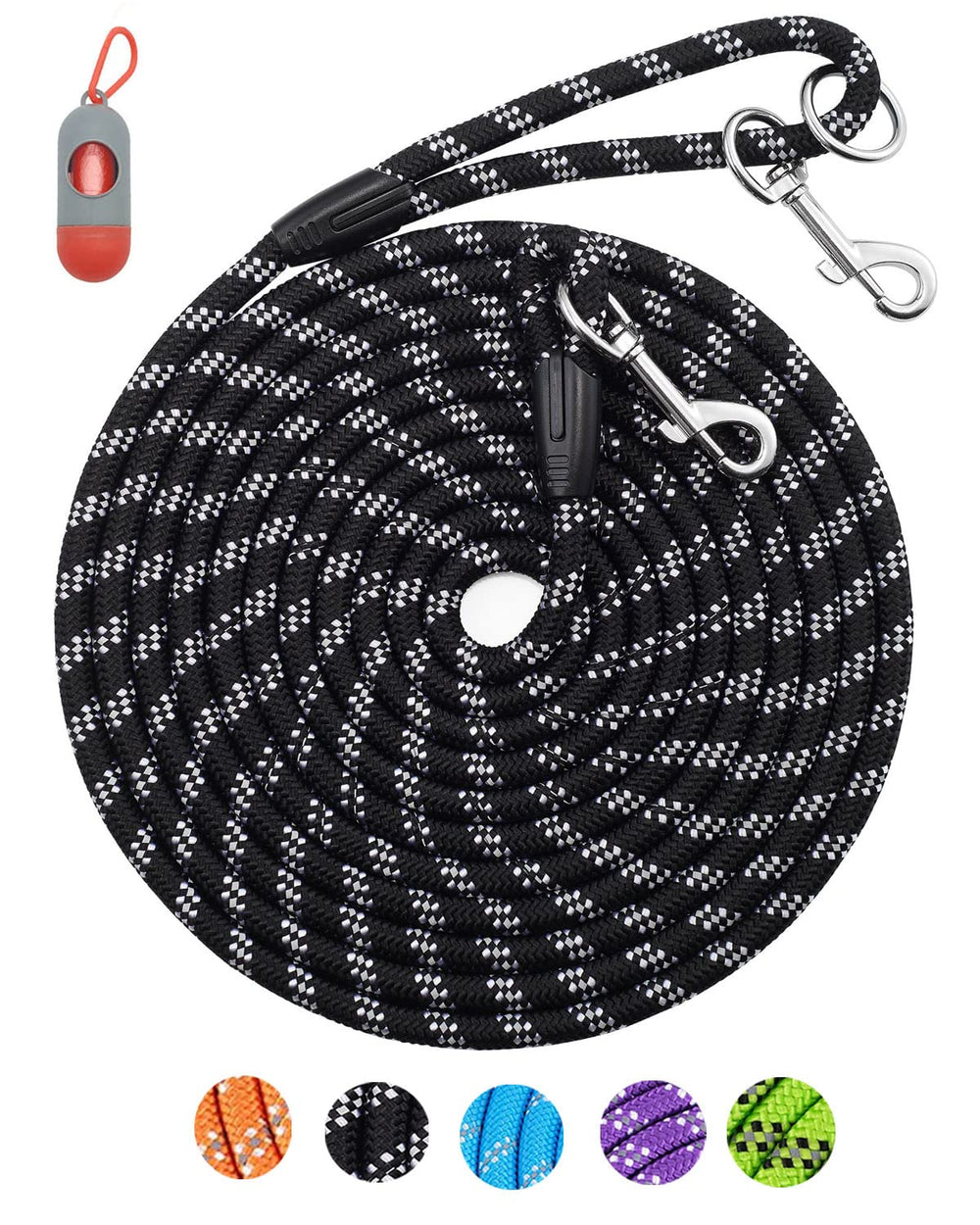 Lanwandeng dog leash 10ft close-up shows sturdy rope construction for everyday training