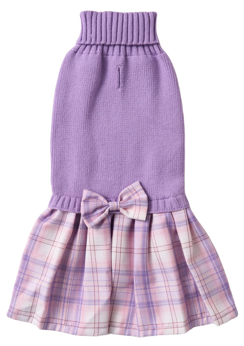 Lanyarco purple knitted dog sweater dress showcases cozy warmth for daily wear.