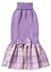 Lanyarco purple knitted dog sweater dress showcases cozy warmth for daily wear.