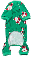 Lanyarco Santa Claus dog pajamas side view highlights easy-on pullover style for dogs