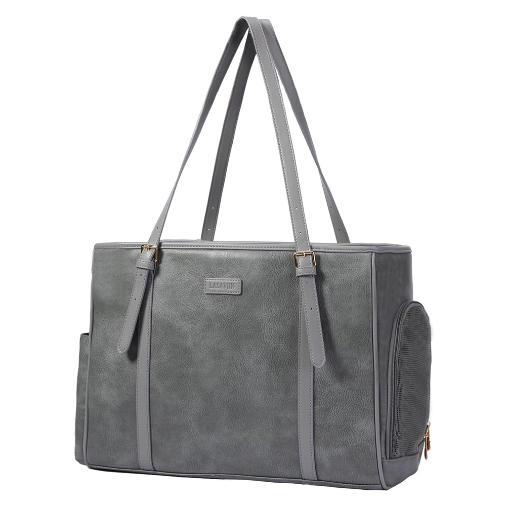 Lasaviin Fashion Dog Purse shows breathable mesh for travel comfort