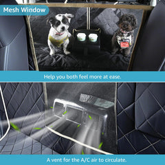 Lassie durable back seat protector with double-stitched seams for active dogs.
