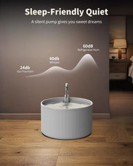 Lawfery 74oz capacity image shows large reservoir for multiple pets