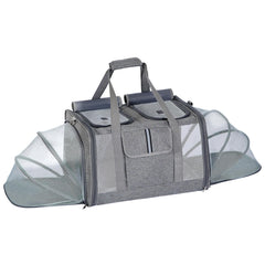 Lawfery cat carrier two-pets side view for comfortable travel with companions