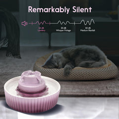 Lawfery cat water fountain 2L capacity ensures steady hydration for multiple pets.