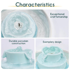 Lawfery cupcake fountain side view showcases quiet operation ideal for peaceful homes.