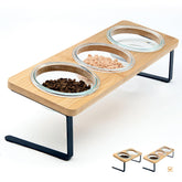 Lawfery elevated cat bowls with 15-degree tilt improve feeding posture.