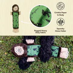 Lazy One Bigfoot Squeaky Dog Toy safe non-stuffed design reduces choking risk