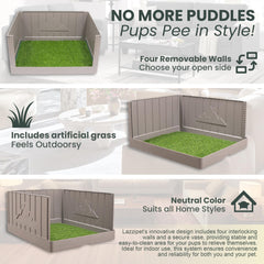 lazzipet Pup En Suite snap-together design simplifies setup in minutes.