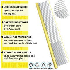 LBMBAIC dog grooming comb in use shows gentle brushing for large breeds during routine sessions.