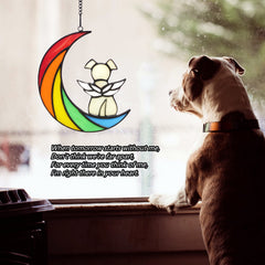 Lcensp angel wings pet memorial window hanging with soft light for remembrance.