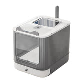 LCZLBRRD upgraded fully enclosed litter box with lid for mess-free indoor use.