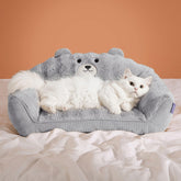 LE SURE Cute Cat Couch bear-design close-up for cozy naps.