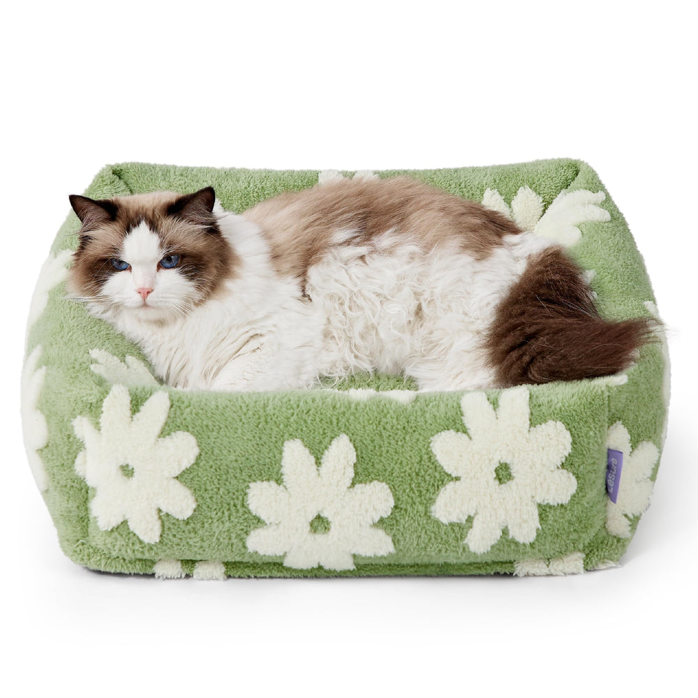 LE SURE Cute Dog Bed front view with plush fabric for cozy naps