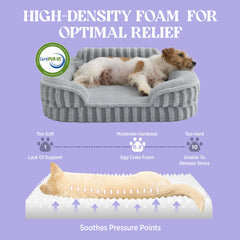 LE SURE dog bed high-back support bolster for head and neck comfort