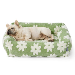 LE SURE cute dog bed rectangle orthopedic design provides supported sleep.