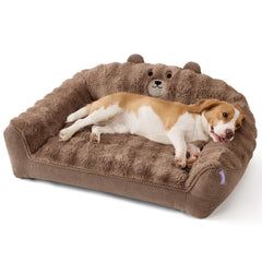 LE SURE cute-dog-couch-bear-design enhances cozy lounging for medium dogs.