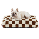 LE SURE dog bed front view in brown plush cover for cozy rest.