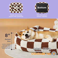 LE SURE dog bed jacquard shaggy plush adds stylish, plush texture for lounging.