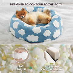 LE SURE Donut Bed raised edges provide security and head support